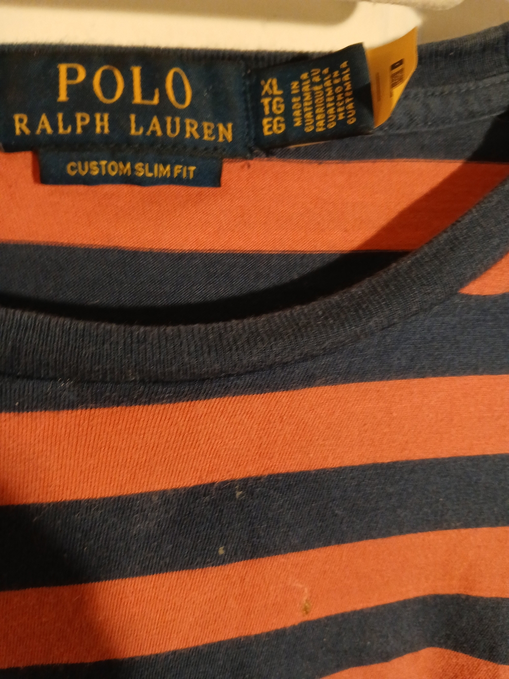 Polo Ralph Lauren Striped Crew Neck T-shirt Navy & Red XL